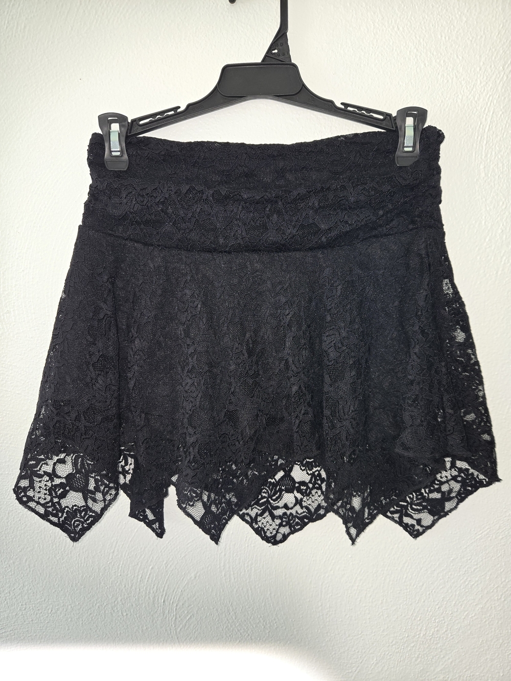 Black Lace Mini Skirt with Attached Shorts
